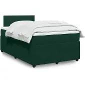 vidaXL Boxspring met matras fluweel donkergroen 120x200 cm