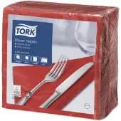 Tork tissue servet 39x39cm 2-laags 1/4-vouw rood 12x150