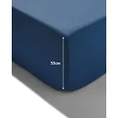 HEMA Boxspring Hoeslaken Zacht Katoen 90x200 Blauw (blauw)