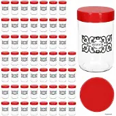 MamboCat 54-delige set bewaarglas IDA met kunststof deksel rood – 24869