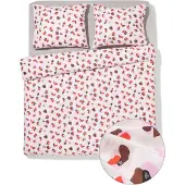 HEMA Dekbedovertrek 200x200/220cm Zacht Katoen Bloemen (roze)