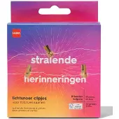 HEMA Lichtsnoer 3.25m met 20 lampjes en 19 clipjes hout