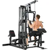 SPORTNOW Multi-Exercise Gym Station-Staal, Kunstleer-162L x 162B x 210H cm-Zwart