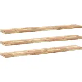 vidaXL Wandschappen 3 st zwevend 140x20x4 cm onbehandeld acaciahout