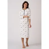 Damart - Thermolactyl nachthemd van interlocktricot - Dames - Wit - 50-52 (XL)