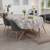 ANRO Tafelkleed Bladeren Beige Ovaal 280x140cm Met sierband Afwasbaar Waterafstotend Binnen & Buiten