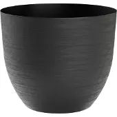 Tera Plantenpot Over rond Zwart 28 cm - Kunststof