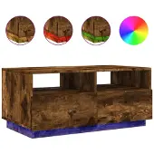 vidaXL Salontafel met LED-verlichting 90x49x40 cm gerookt eikenkleurig