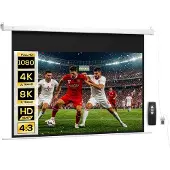 HOMCOM Projection Screen-Kunststoff, Metall-293L x 8B x 193H cm-Weiß