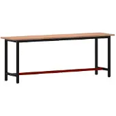 vidaXL Werkbank 220x55x81,5 cm massief beukenhout en metaal