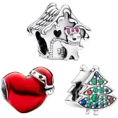 Sonstiges Kersbloesem bedelcharms voor dames, set van drie