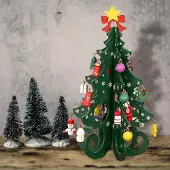 Sonstiges Adventskalender, mini houten kerstboom met 24 hangers, groen, 19x11 cm