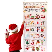 Sonstiges Adventskalender, stof, 24 vakken, model 2026, beige, 50x104 cm, herbruikbaar