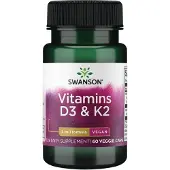 Swanson Health Vitaminen D3 & K2 (60 Capsules) - vitamine-d3 - vitamine-d3
