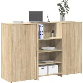 vidaXL Ontvangstbalie Sonoma-eikenlook, 155x50x103,5 cm, houtvezel