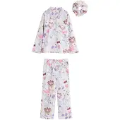 Next - Meisjes - Satijnen Capybara pyjama met knoopsluiting - Wit