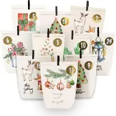 Sonstiges Adventskalender met aquarelmotieven en papieren zakjes