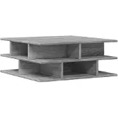vidaXL Salontafel 70x70x29 cm bewerkt hout grijs sonoma