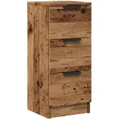 vidaXL Dressoir 30x30x70 cm bewerkt hout oud houtkleurig
