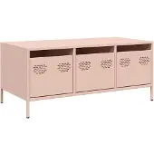 vidaXL Salontafel 101,5x50x43,5 cm koudgewalst staal roze
