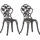 vidaXL Bistrostoelen 2 st gietaluminium bronskleurig