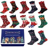 Sonstiges Adventskalender sokken voor heren, 2026, 12 paar, katoen, kerstmotieven, cadeau