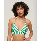 Superdry Gestreepte Triangelbikinitop Groen Grootte: 44
