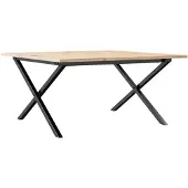 vidaXL Salontafel X-frame 90x90x45 cm massief grenenhout en staal
