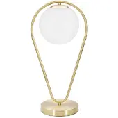 Mauro Ferretti Tafel lamp, glas en metaal, 25x18x50 cm, goud/wit, , Glamy, met opbergruimte