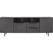 Pronto Wonen Dressoir Nero - Melamine - Zwart - 220 cm breed -