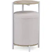 Hjh LIVING Salontafel incl. 2 zitkrukken met opbergruimte Nestup 1 wit / eiken