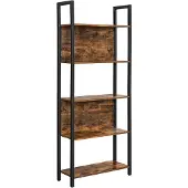 Vasagle Staande plank met meerdere open plankniveaus, Vintagebruin + zwart / 5 niveaus (62 cm)