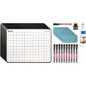 Legamaster Lapboard Starterset 33-delig - 10 Dubbelzijdige Melamine Wisbordjes met Markers, Reinigingsset en Doekjes