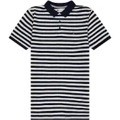 Farah Gestreepte, in het garen geverfde poloshirt voor kinderen (Zwart)