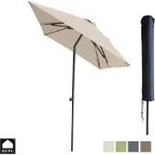 Kopu leon parasol rechthoek 150x250 cm balkonparasol met hoes creme