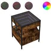 vidaXL Salontafel met Infinity LED 40x40x51 cm gerookt eikenkleurig