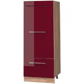 Vicco Opbergkast Fame-Line, Bordeauxrode hoogglans/Goudkleurig Eiken, 60 cm