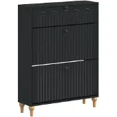 vidaXL Schoenenkast ALKMAAR 78 x 24 x 103 cm Bewerkt hout Zwart