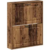 vidaXL - Wandgemonteerde - Schoenenkast - UTRECHT - 71 - x - 17 - x - 86 - cm - Oud - hout
