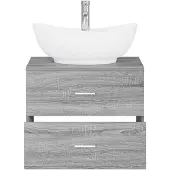 vidaXL Badkamermeubel Set Grijs Sonoma Bewerkt hout
