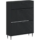 vidaXL Schoenenkast HAARLEM 78 x 24 x 103 cm Bewerkt hout Zwart
