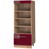 Vicco Keukenrek Fame-Line, Bordeauxrode hoogglans/Goudkleurig Eiken, 60 cm