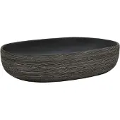 vidaXL Opzetwasbak ovaal 59x40x14 cm keramiek grijs en zwart