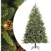 Syfax Kunstmatige Scharnier Kerstboom met Cones Groen 240 cm