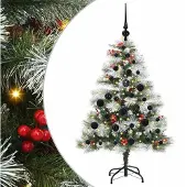 Syfax Kunstkerstboom Groen en wit 120 cm PVC en Metaal en Plastic