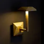MORETTI Wandlamp buiten Aura Edge, brons / oud-messing, Messing, Landelijk