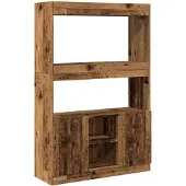 vidaXL Hoge kast 92x33x140 cm bewerkt hout oud houtkleurig