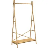 vidaXL Kledingrek met schap 102x50x190 cm bamboe