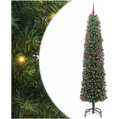 vidaXL Kunstkerstboom Groen 210 cm PVC en Staal en Kunststof