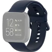 Mobigear Dotted Siliconen Bandje voor Fitbit Versa - Blauw